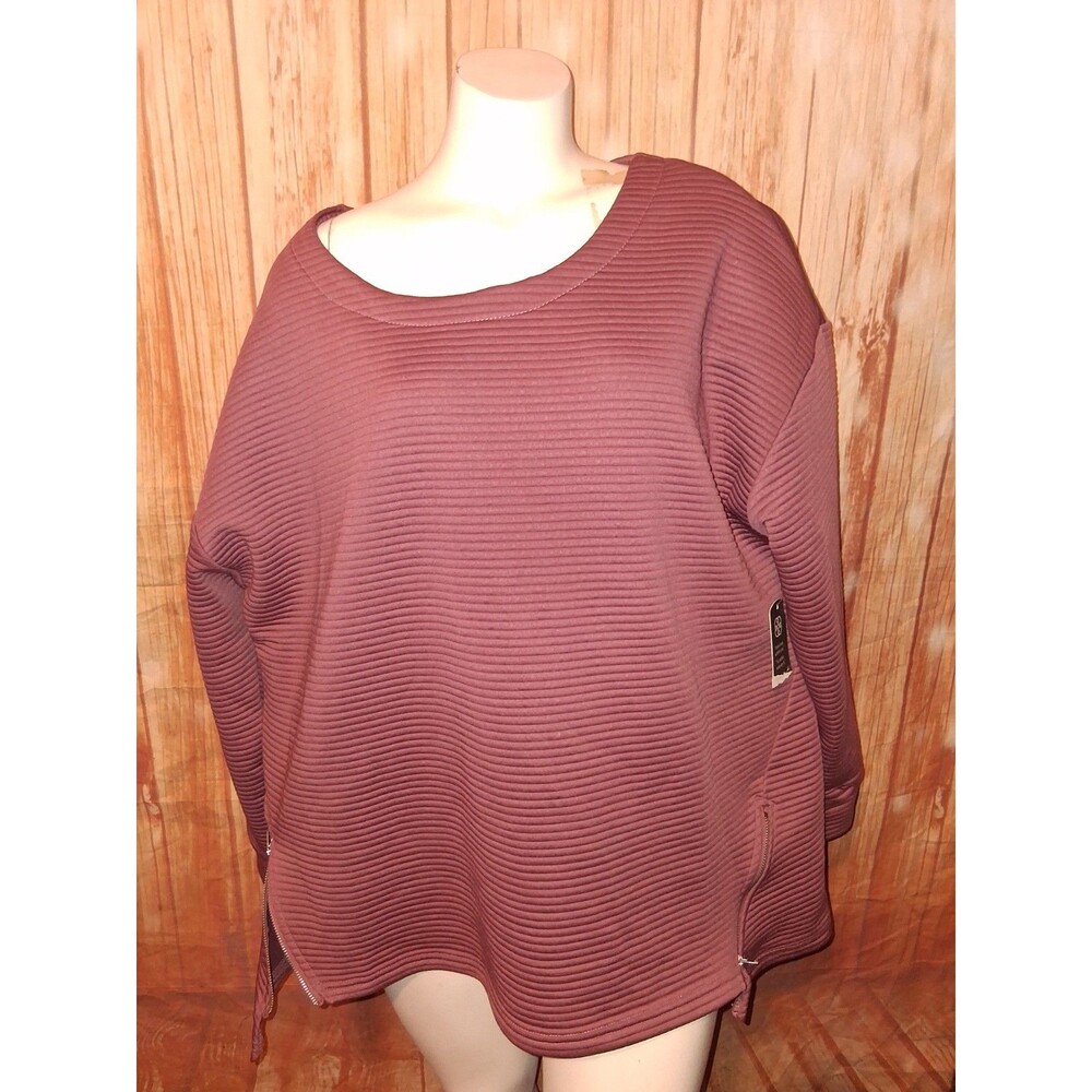 NWT Daisy Fuentes Pink Long Sleeve Blouse Sz 3X